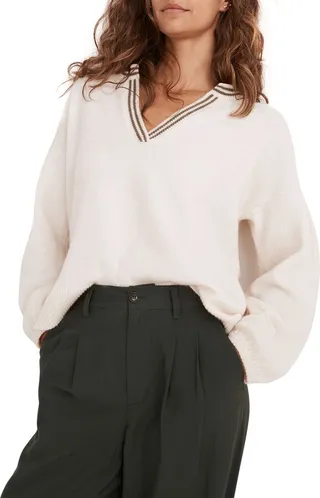 Wiltshire V-Neck Wool Blend Pullover Sweater
