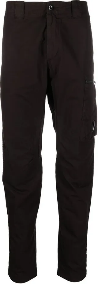 Logo-Plaque Cotton Slim-Cut Trousers