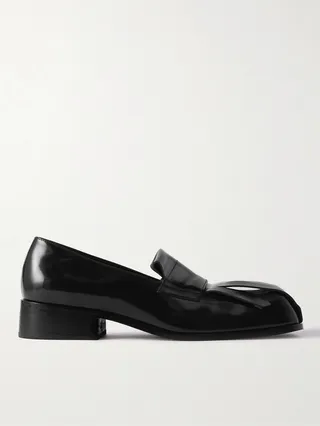Fringed Glossed-Leather Loafers