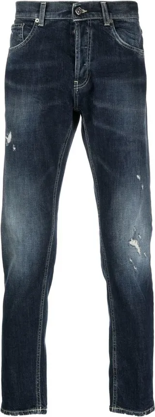 Distressed-Effect Slim-Fit Jeans