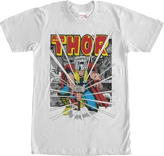 Men's Marvel Mighty Thor Blast T-Shirt - White - Small