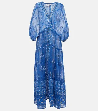 Embroidered cotton maxi dress