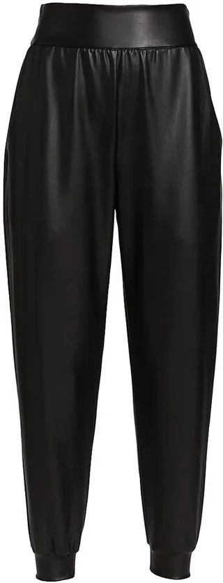 Faux Leather Jogger Pants