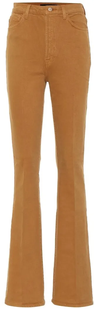 Runway high-rise stretch-cotton bootcut jeans