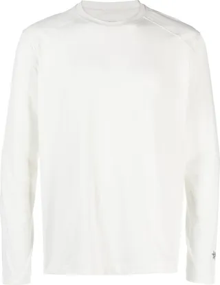 long-sleeved reflective-logo T-shirt