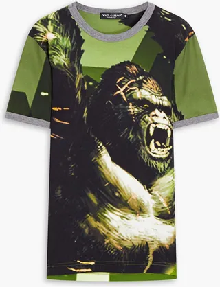 Printed cotton-jersey T-shirt