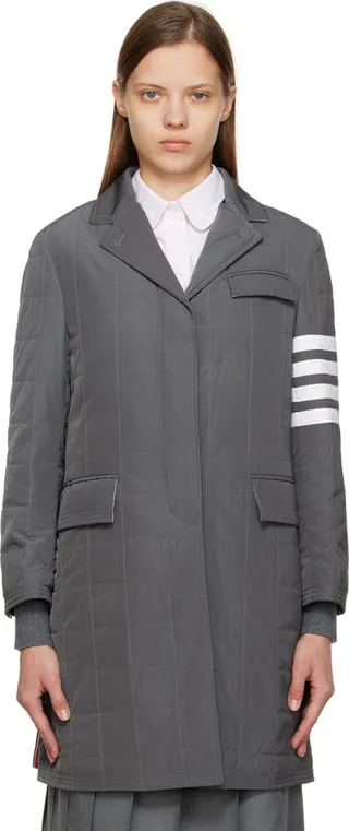 Thom Browne Grey Chesterfield Down Coat
