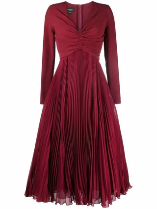 pleated A-line dress