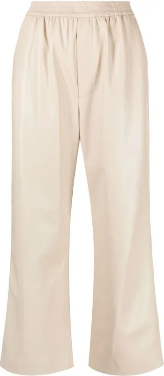 Faux-Leather Cropped Trousers