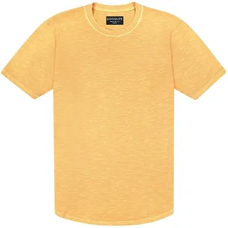 Sun Faded Slub Cotton Scallop Crewneck T-Shirt