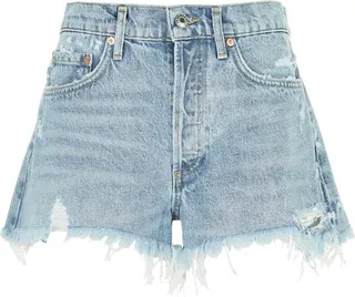 Agolde Parker Fringed Denim Shorts