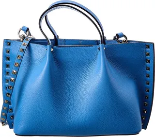 Valentino Rockstud Grainy Leather Tote