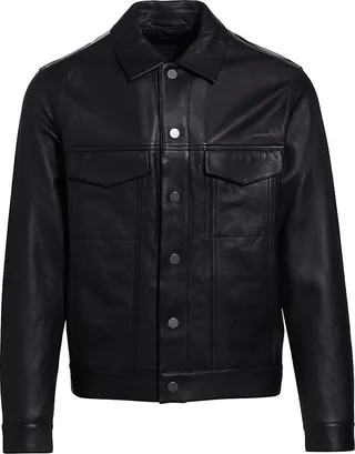 River Leather Trucker Jacket