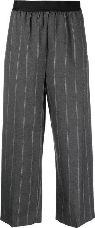 Pinstripe Cropped Wool Trousers