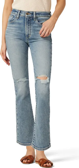 The Callie Ripped Crop Bootcut Jeans