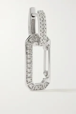 EÉRA - Chiara 18-karat White Gold Diamond Single Earring - Silver