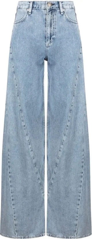Seam-Detail Wide-Leg Jeans