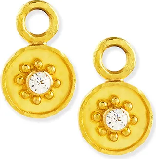 19k Gold Daisy Diamond Earring Pendants