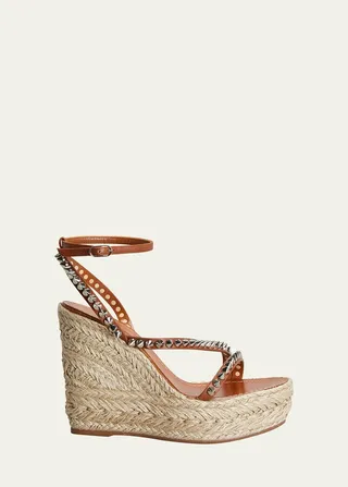 Mafaldina Spike Red Sole Wedge Espadrilles