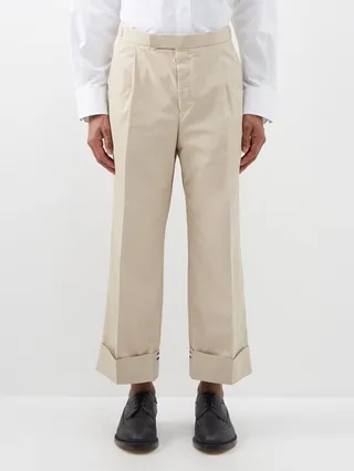 Four Bar-striped Cropped Trousers