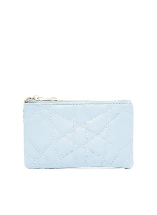 Snakeskin Panel Quilted Crossbody Bag Blue