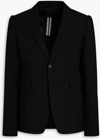 Wool-blend crepe blazer
