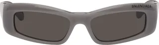 Balenciaga Gray Rectangular Sunglasses
