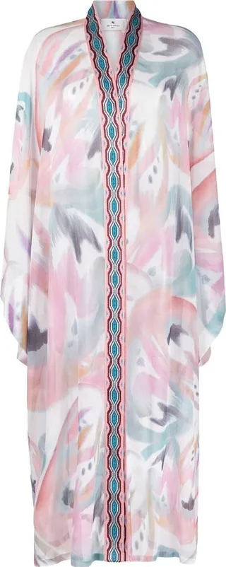 Abstract-Print Oversized Robe