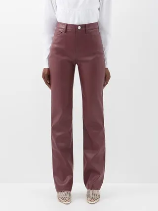 Chisel Faux-leather Trousers