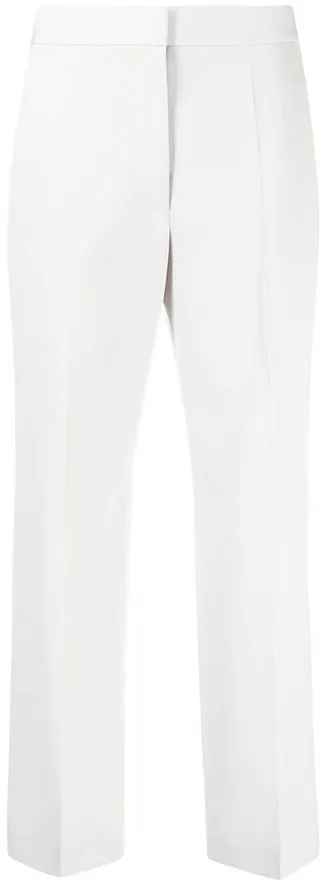 Straight-Leg Cropped Wool Trousers