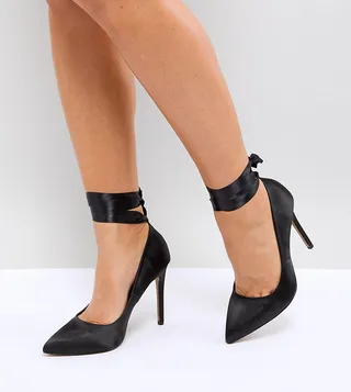 ASOS DESIGN Wide Fit Weak high heeled pumps in black