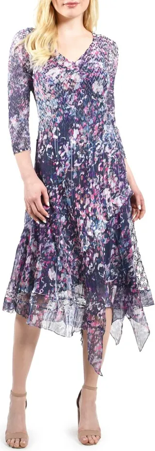Handkerchief Hem Chiffon Cocktail Dress