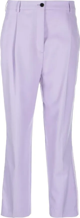 Cropped High-Waisted Trousers
