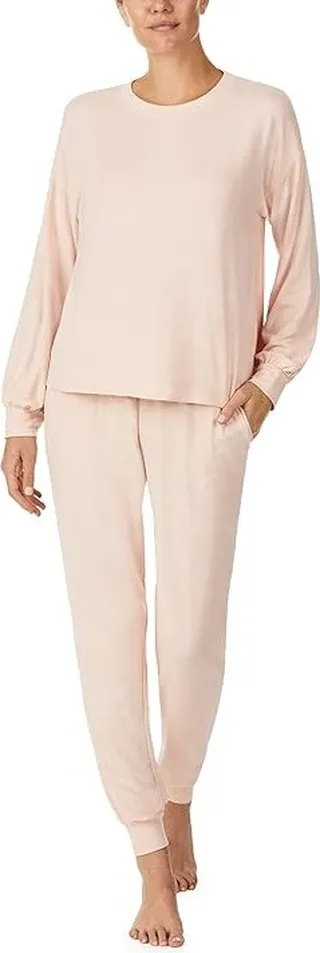 Sanctuary Long Sleeve Popover and Joggers PJ Set (Marled Rosehip) Women's Pajama Sets