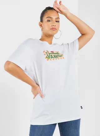 Fruit Checkerboard Box Logo Oversized T-Shirt
