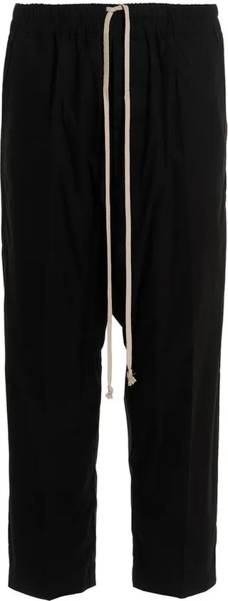 Rick Owens Drop-Crotch Detailed Cropped Trousers