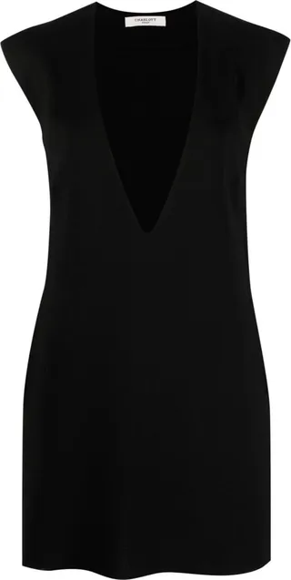 deep V-neck knit vest