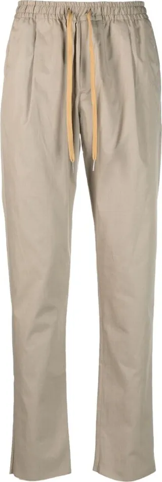 Drawstring-Waist Stretch-Cotton Trousers