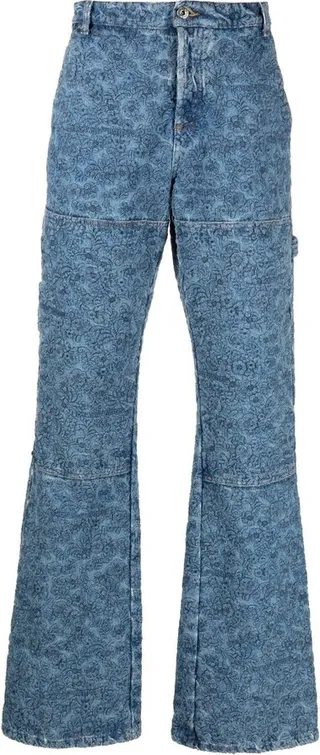 Floral-Embroidery Carpenter Jeans