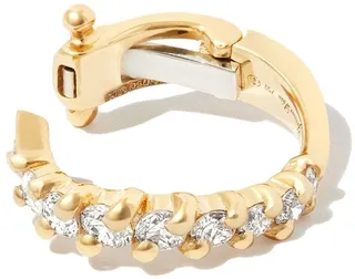 18kt Yellow Gold Diamond Hoop Earrings
