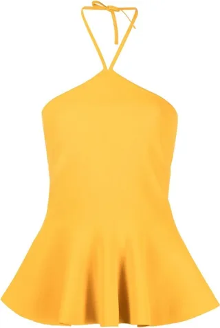 Peplum-Hem Halterneck Top