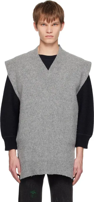 Maison Margiela Gray V-Neck Vest