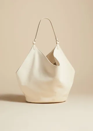The Medium Lotus Tote in Ivory Leather