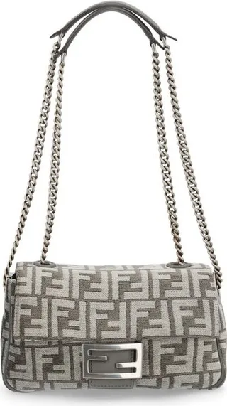 Fendi Baguette Monogram Chain Shoulder Bag