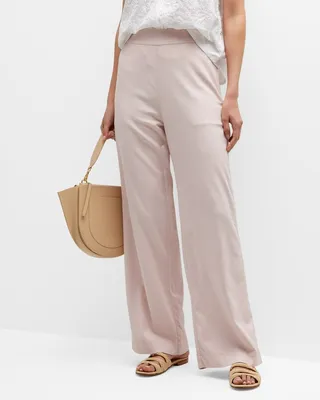Stella Wide-Leg Linen-Blend Pants