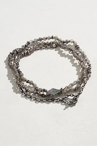 Knotted Gemstone Silver Link Necklace Bracelet by M. Cohen at Free People