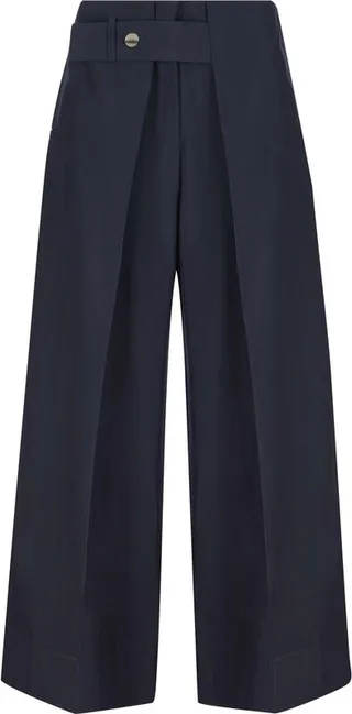 Loewe Pleated Cropped Wide-Leg Trousers