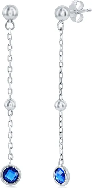 Bezel Set Cubic Zirconia Drop Earrings