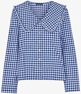 Womens ulti-coloured Gingham Cotton Collar Pyjamas