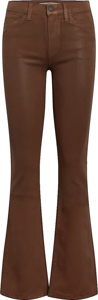 Barbara High-Rise Coated Stretch Bootcut Jeans